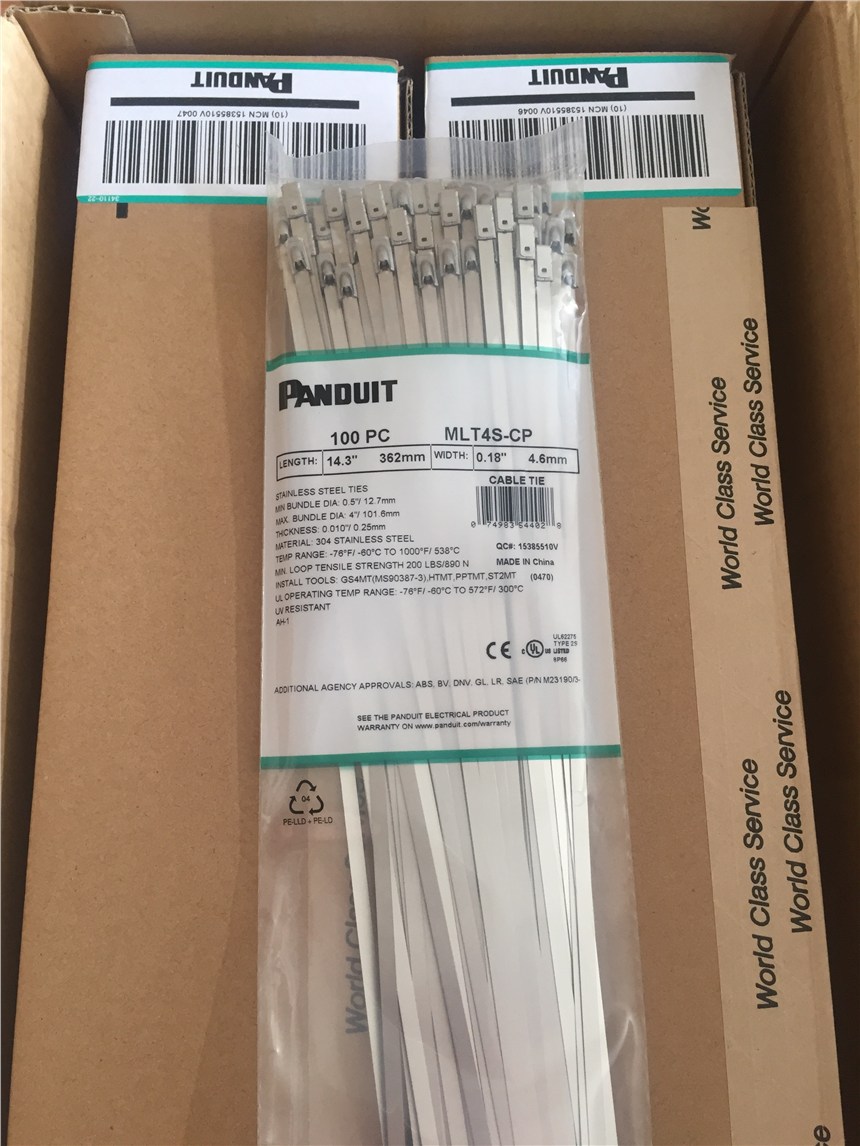 MLT10SH-LP不銹鋼扎帶耐酸堿耐腐蝕   Pan-Steel 自鎖式束線帶，Panduit代理