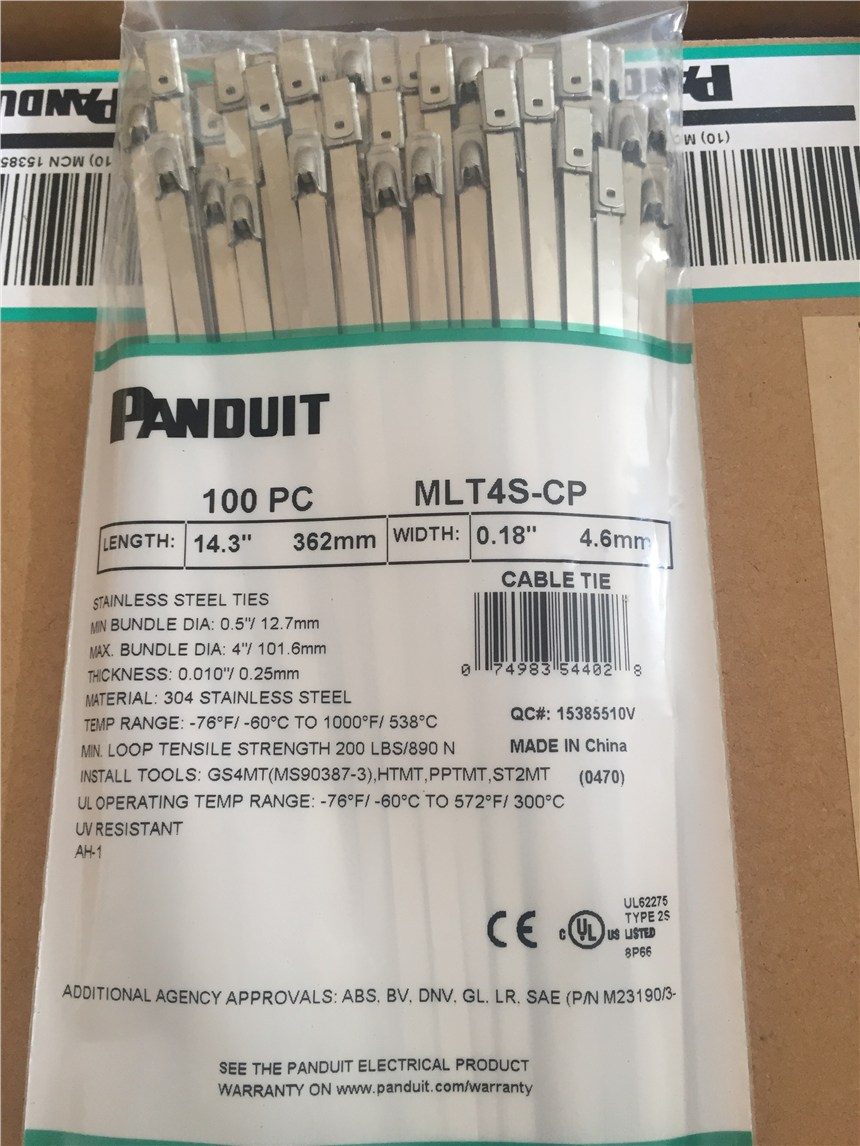 MLT2.7S-CP/MLT4S-CP 泛達panduit不銹鋼金屬扎帶電纜束線帶扎帶